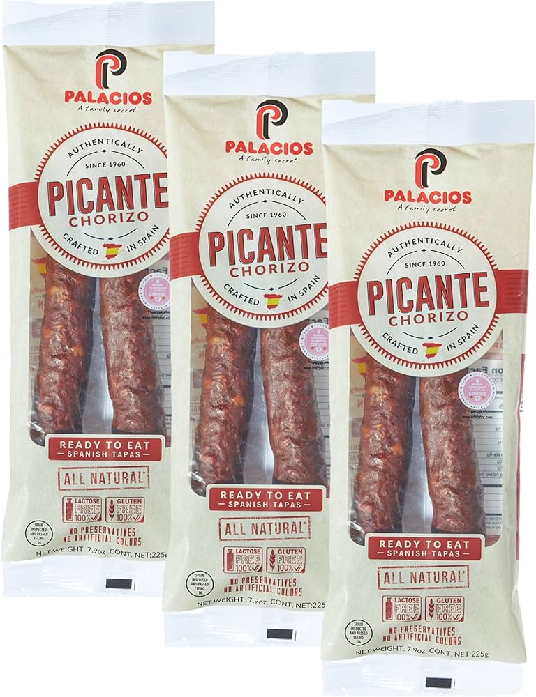 Wholesale Palacios Chorizo Spanish Dry-Cured Pork Sausage 4 Piece Pack 6.5 oz- Bulk