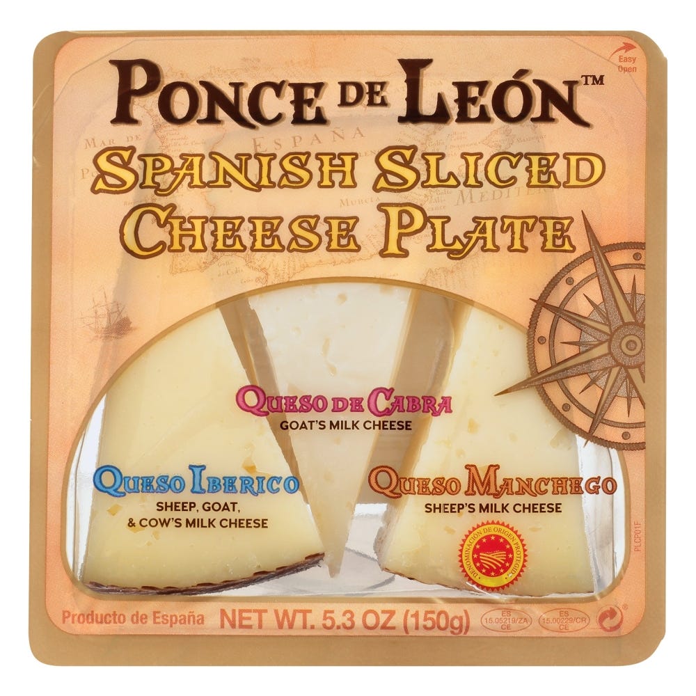 Wholesale Ponce de Leon Spanish Cheese Plate Sliced 5.3 Oz- Bulk