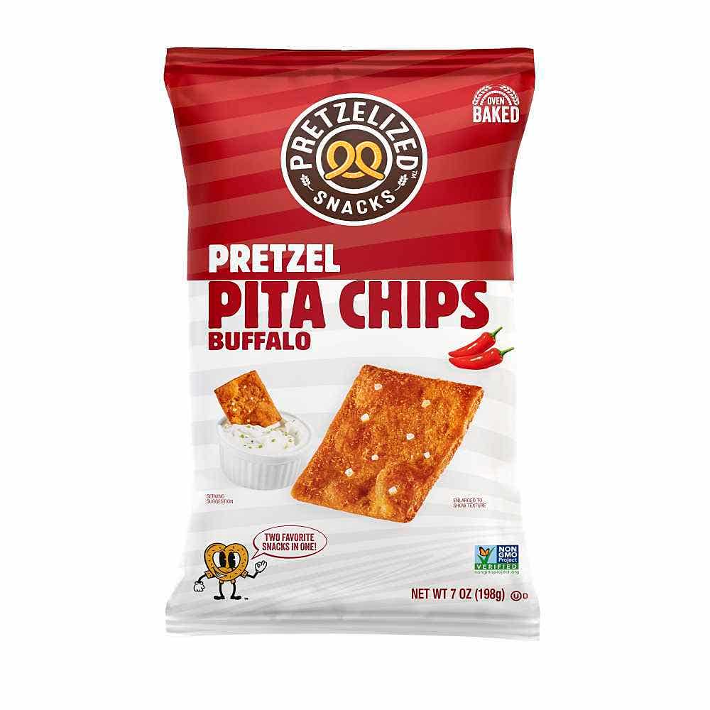 Wholesale Pretzelized Snacks Pretzel Pita Chips Buffalo 7 Oz- Bulk