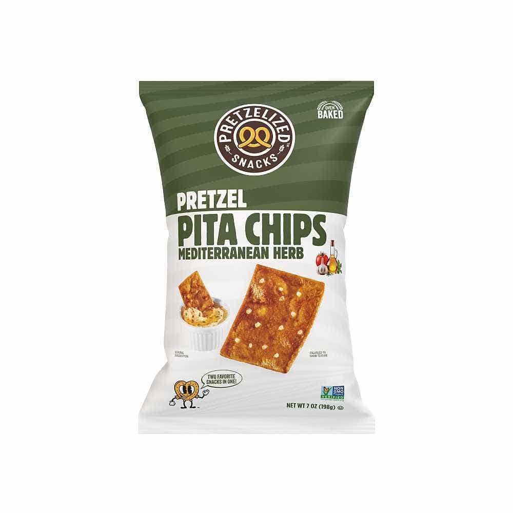 Wholesale Pretzelized Snacks Pretzel Pita Chips Mediterranean Herb 7 Oz- Bulk
