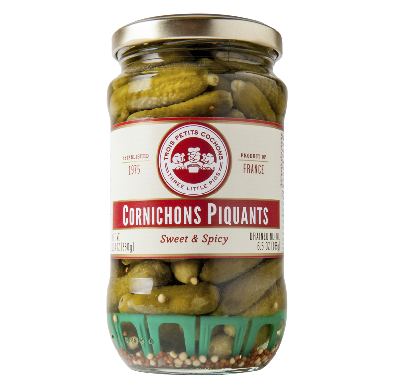Wholesale Les Trois Sweet& Spicy Baby Gherkin- Bulk