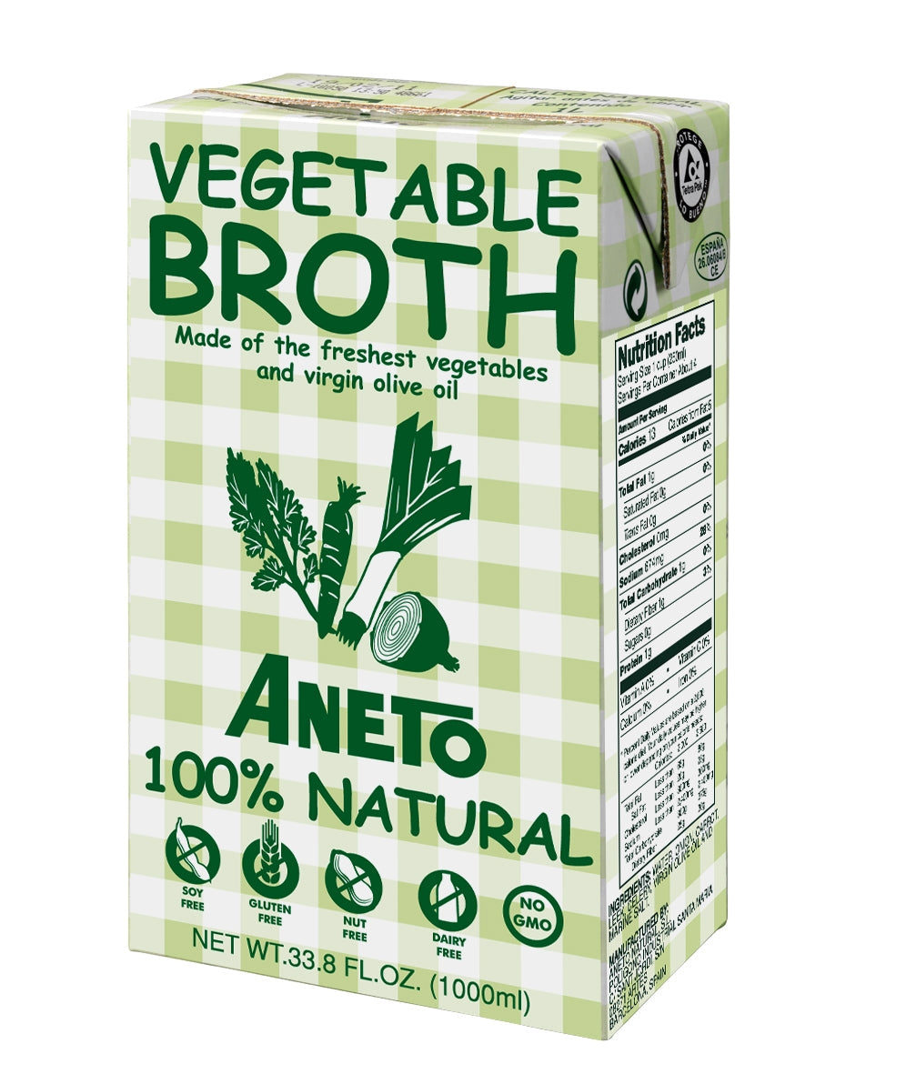 Wholesale Aneto Vegetable Broth 34Oz- Bulk
