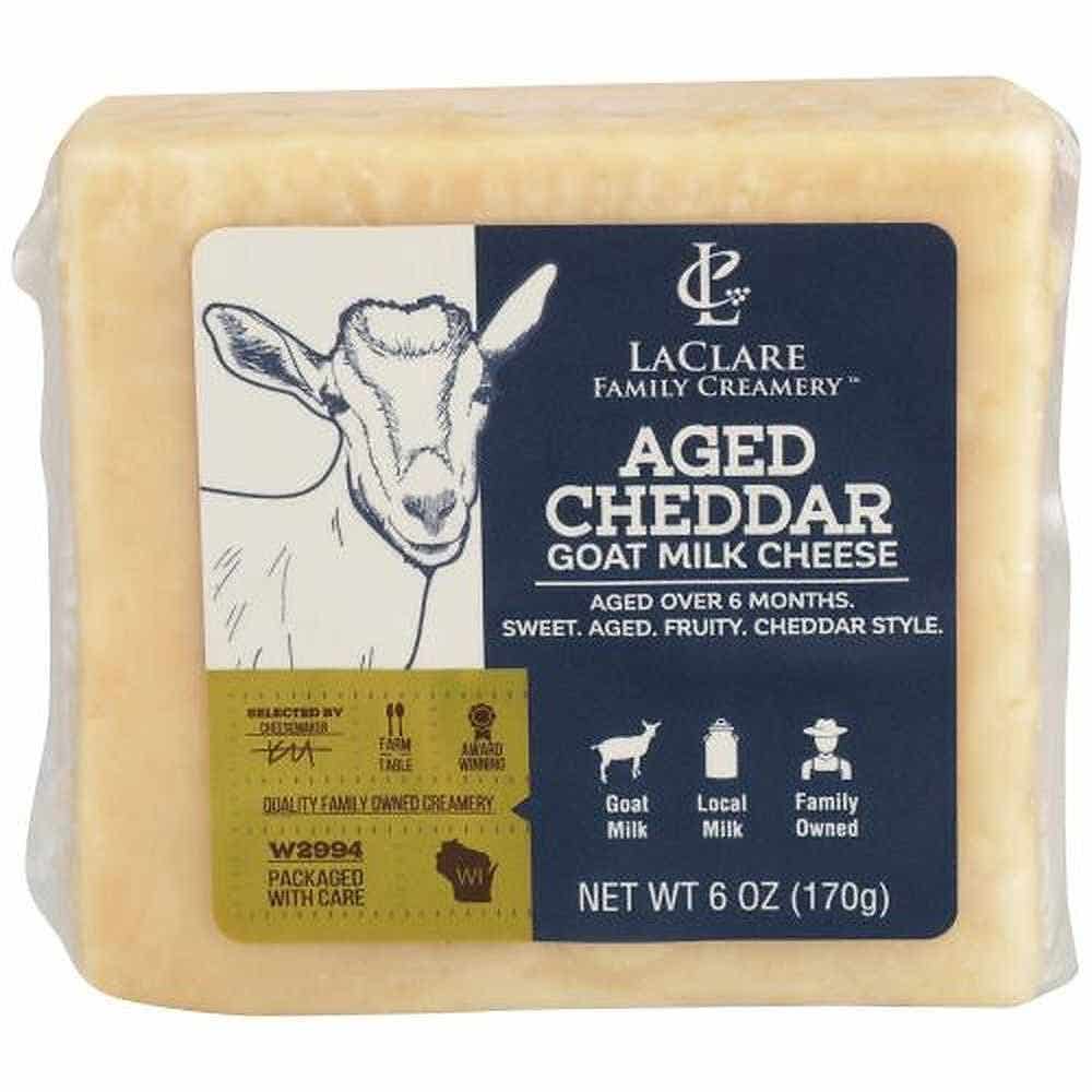 Wholesale Laclare Farms Aged Goat Cheddar Chunk 6 Oz- Bulk