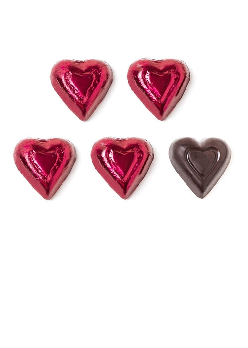 Wholesale 72% Dark Chocolate Miniature Hearts- Bulk