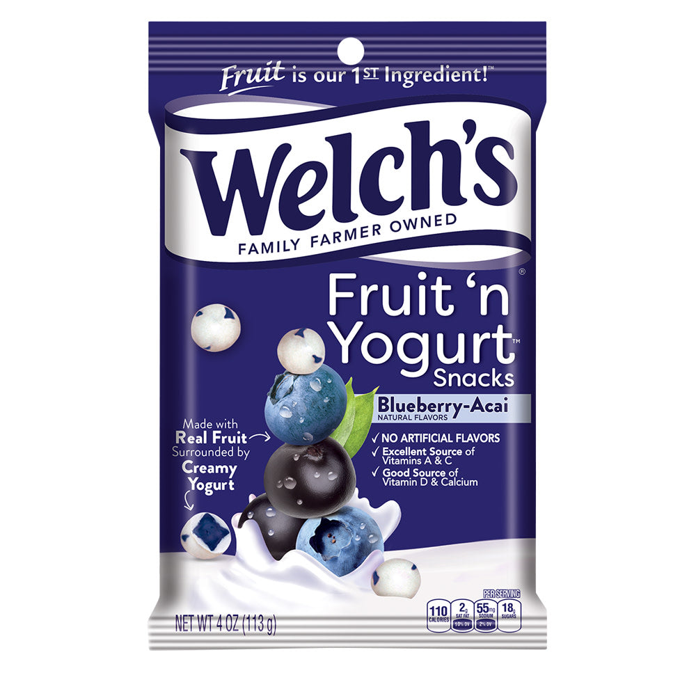 Wholesale Welch'S Fruit N Yogurt Snacks Blueberry 4 Oz Peg Bag- Bulk