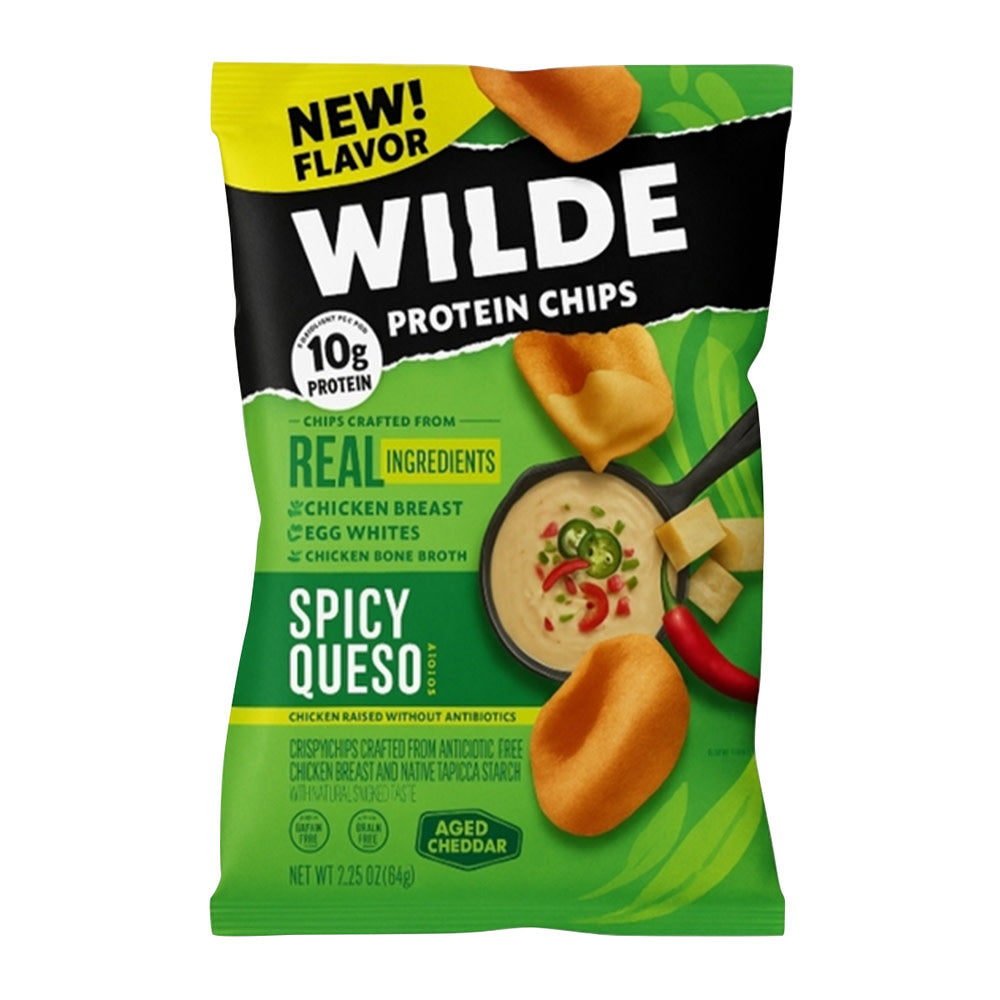 Wholesale Wilde - Spicy Queso Protein Chicken Chips - 2.25Oz- Bulk
