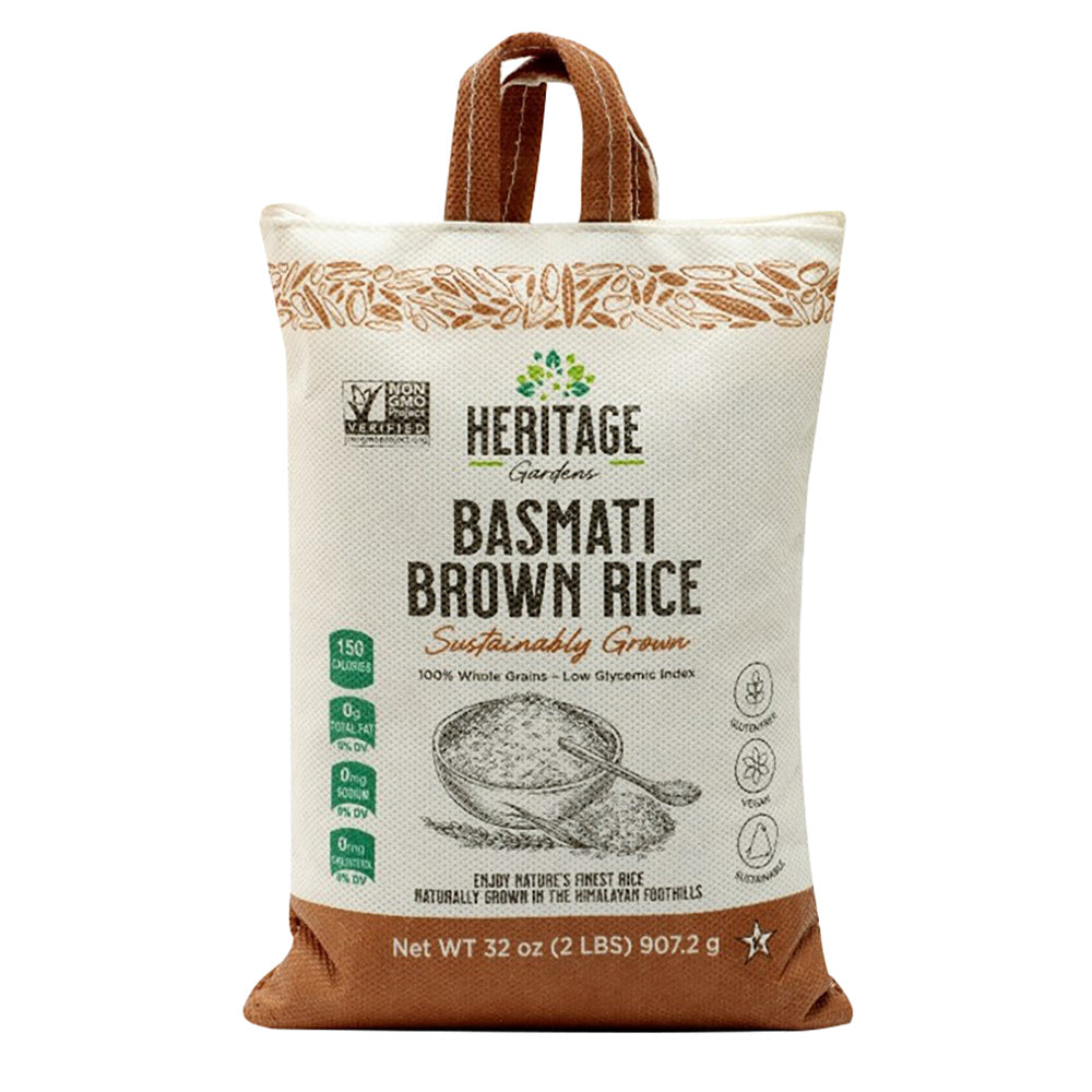 Wholesale Heritage Gardens Basmati Brown Rice 2 Lb Bag- Bulk