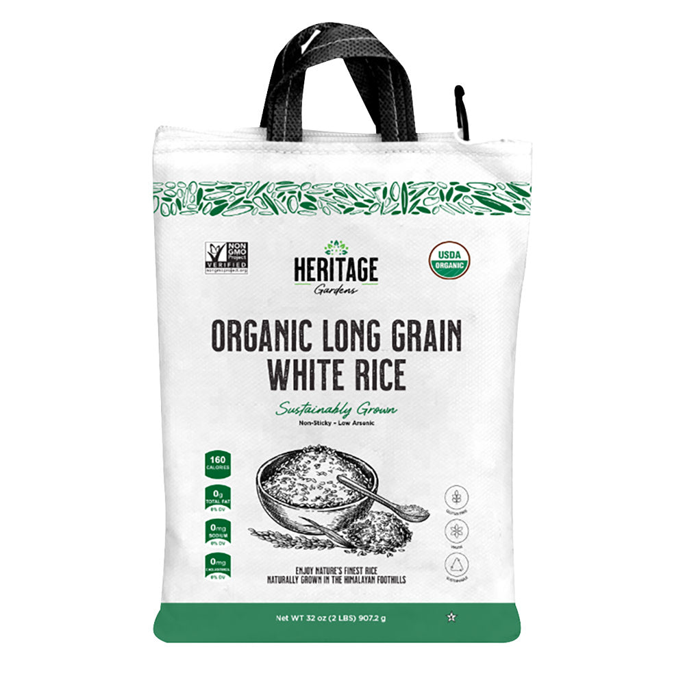 Wholesale Heritage Gardens Organic Long Grain White Rice 2 Lb Bag- Bulk