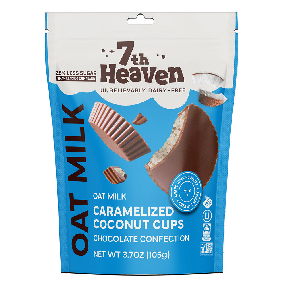 Wholesale 7Th Heaven Oat Milk Caramelized Coconut Cups 3.7 Oz Pouch- Bulk
