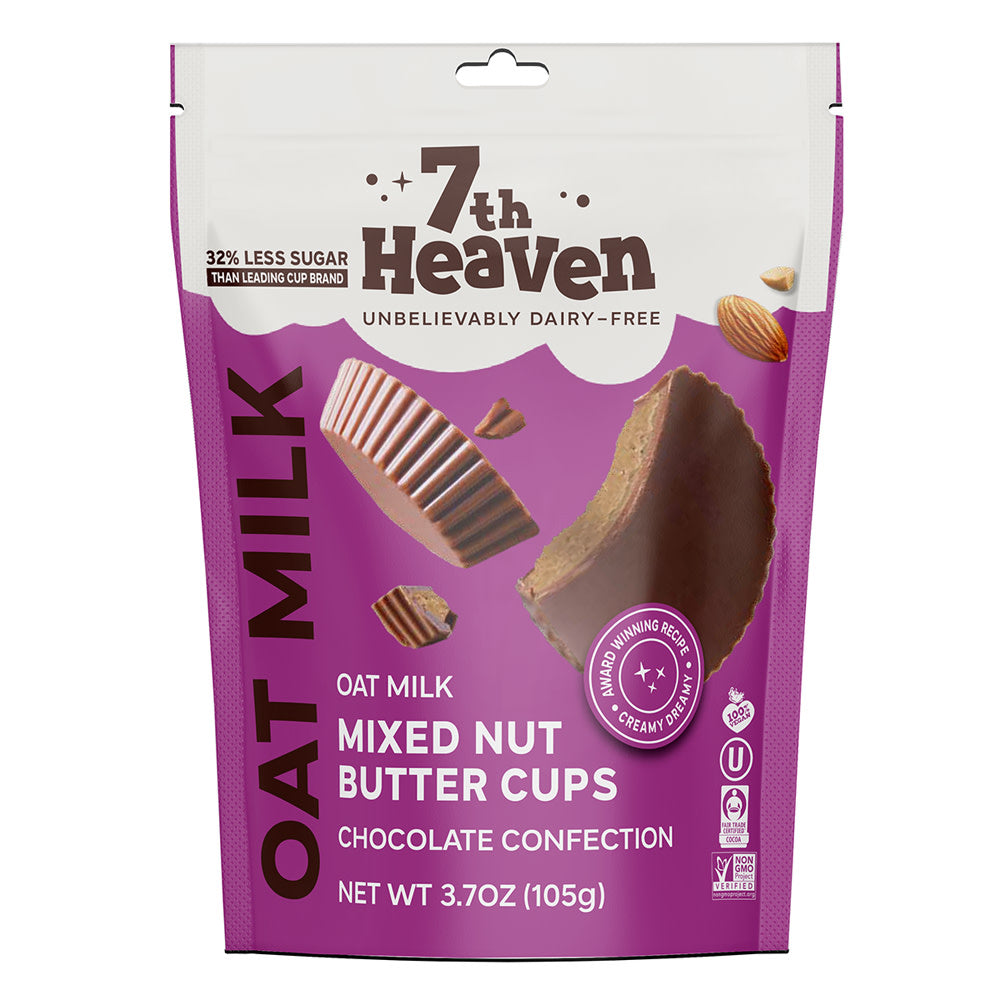Wholesale 7Th Heaven Oat Milk Mixed Nut Butter Cups 3.7 Oz Pouch- Bulk