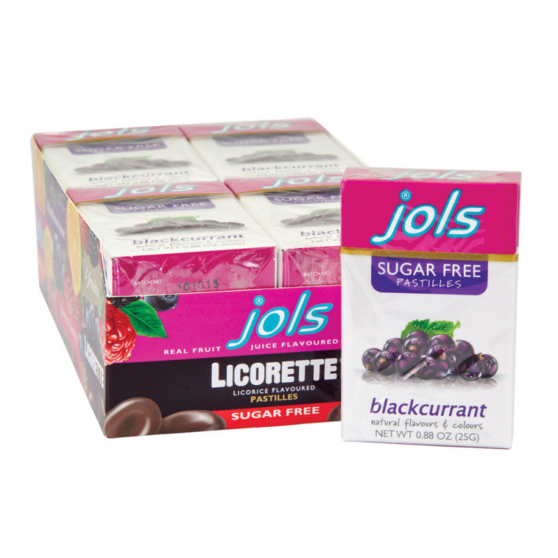 Wholesale Jols Sugar Free Black Currant Licorette Pastille 0.88 Oz Box- Bulk
