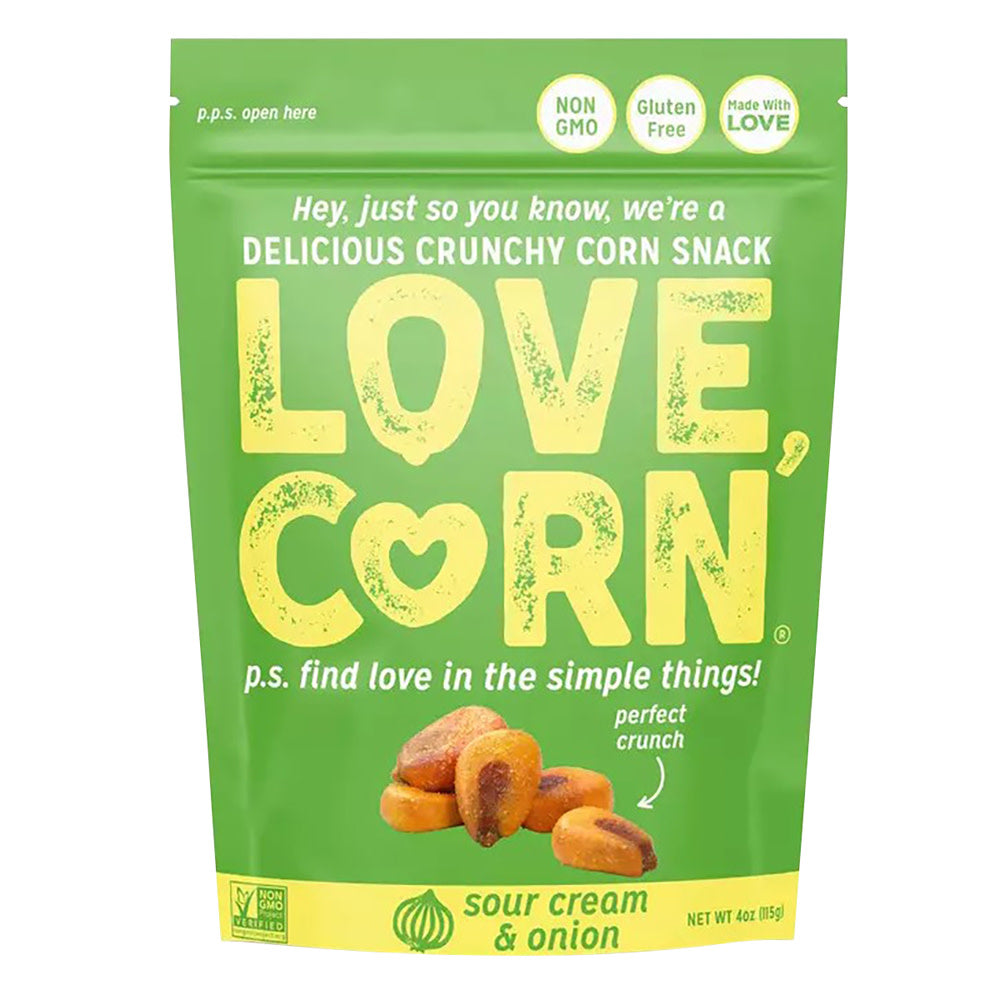 Wholesale Love Corn - Sour Cream And Onion Pouch - 4Oz- Bulk