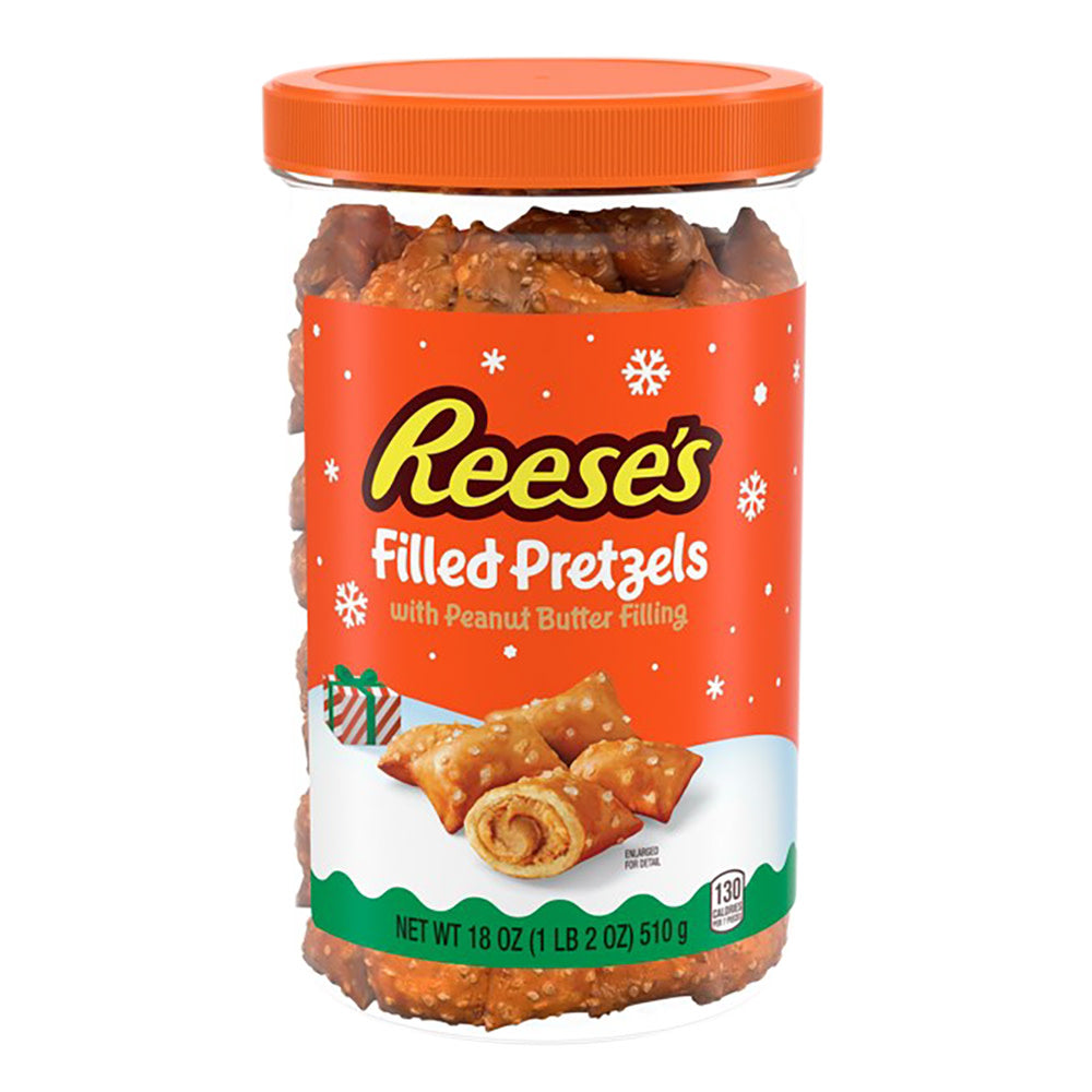 Wholesale Reese'S Holiday Filled Pretzels With Peanut Butter Filling 18 Oz Tub- Bulk