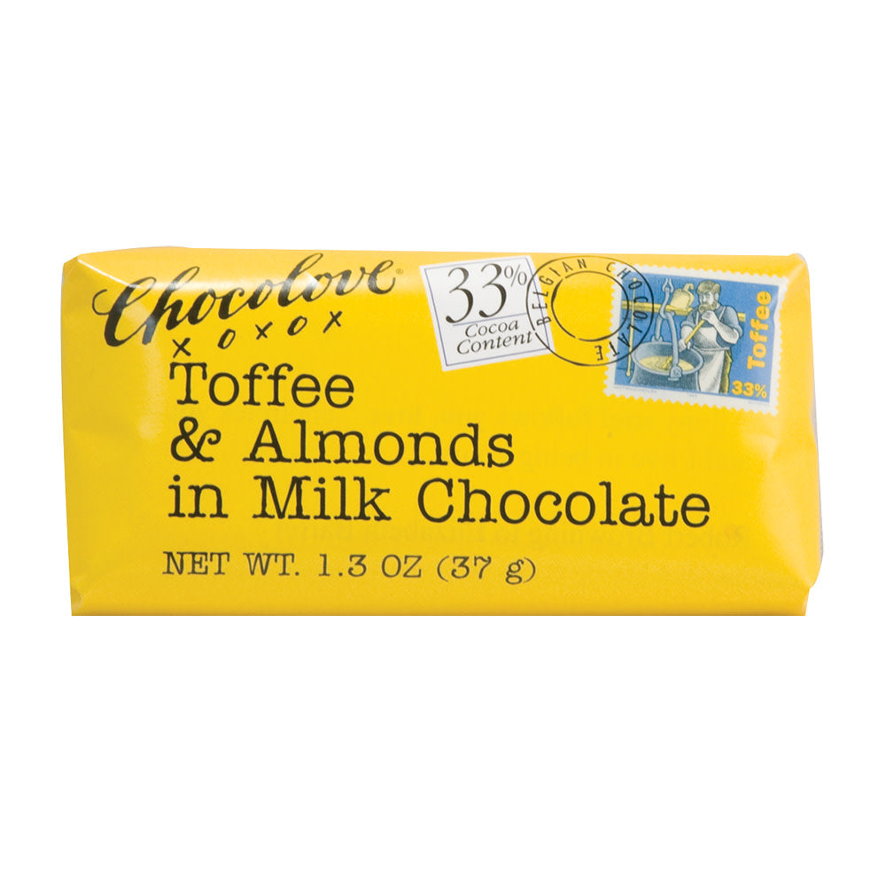 Wholesale Chocolove Toffee And Almonds In Milk Chocolate Mini 1.3 Oz Bar- Bulk