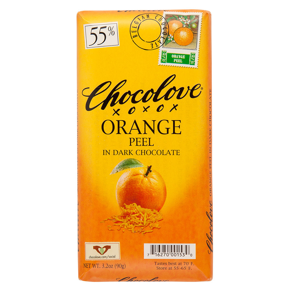 Wholesale Chocolove Orange Peel In Dark Chocolate 3.2 Oz Bar- Bulk
