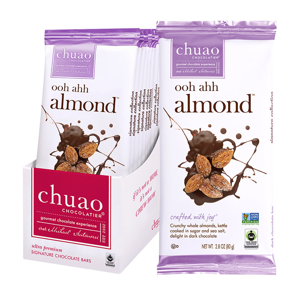 Wholesale Chuao Dark Chocolate Ooh Ahh Almond 2.8 Oz Bar- Bulk