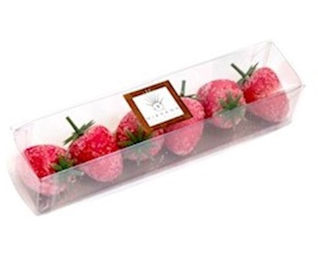 Wholesale Nirvana 6-piece mini strawberry marzipan fruit in cellophane box 1.94 OZ- Bulk