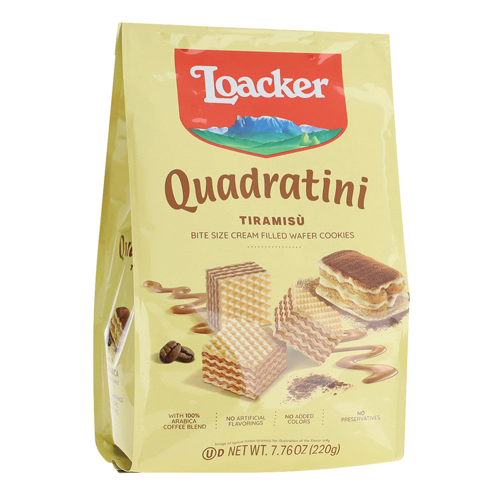 Wholesale Loacker Tiramisu Quadratini Bag 7.76 Oz Pouch- Bulk