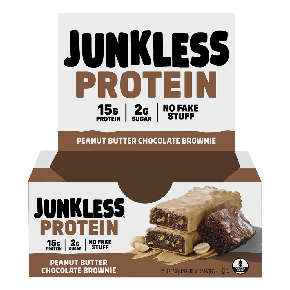 Junkless - Peanut Butter Chocolate Brownie Pro Bars - 1.9Oz