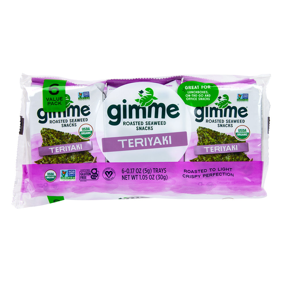 Wholesale Gimme Teriyaki Seaweed Snacks 6 Count Pack- Bulk