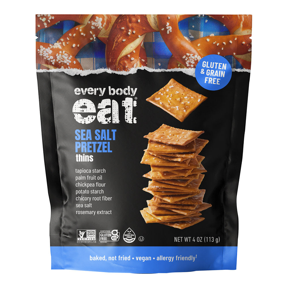 Wholesale Every Body Eat - Pretzel Thins Sea Salt - 4Oz- Bulk