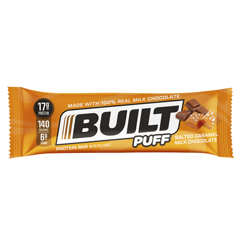 Wholesale Built Puff Salted Caramel Milk Chocolate Protein Bar 1.41 Oz- Bulk
