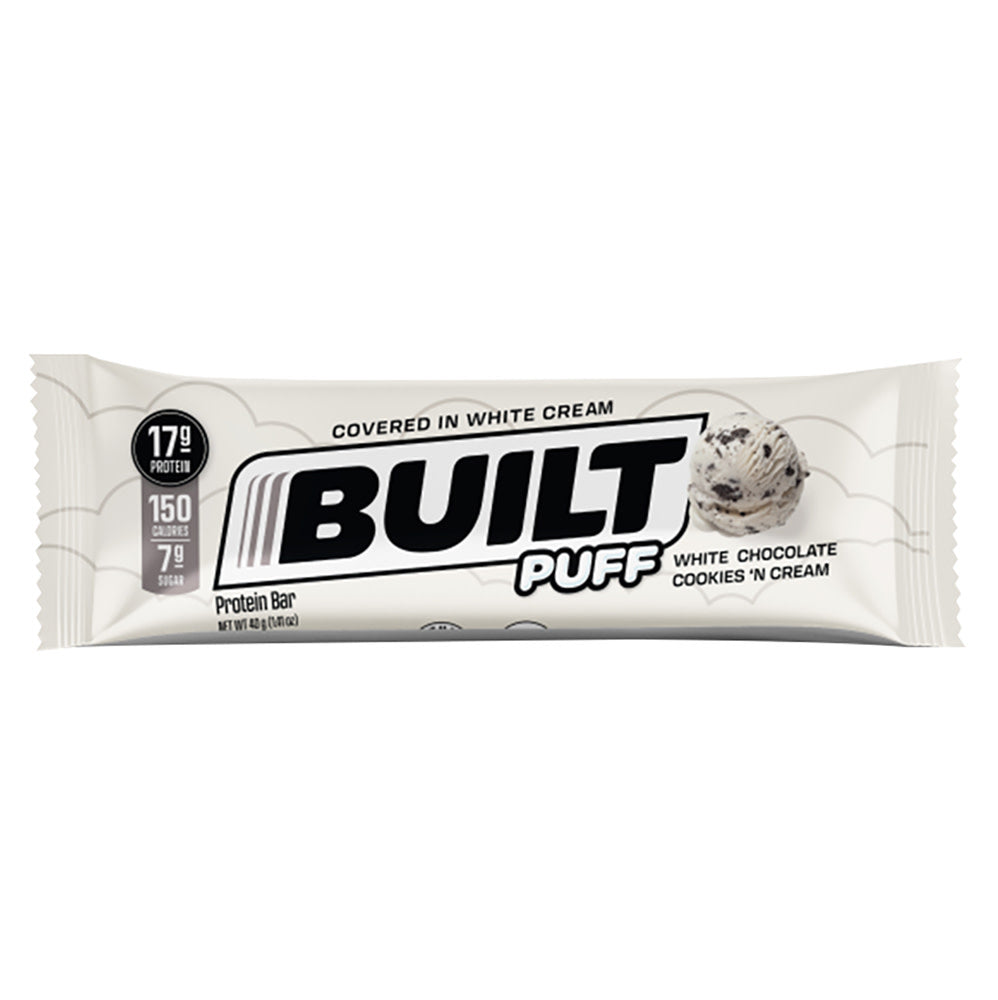 Wholesale Built Puff Cookies 'N Cream Protein Bar 1.41 Oz- Bulk