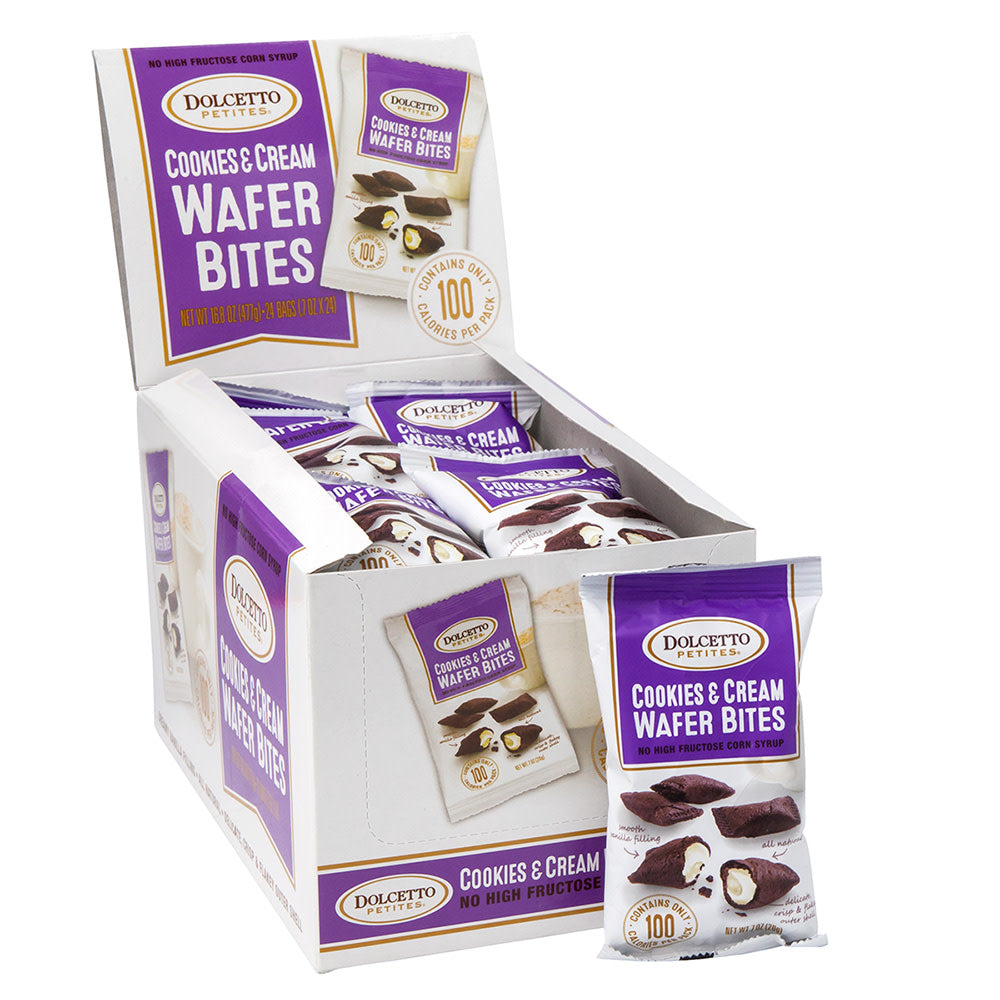 Wholesale Dolcetto Cookies And Cream Wafer Bites 0.7Oz- Bulk