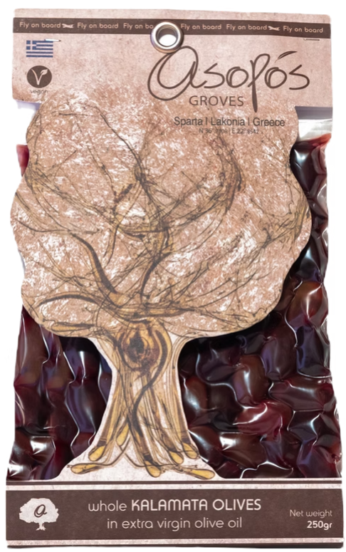 Wholesale Asopos Kalamata Olives 250G- Bulk