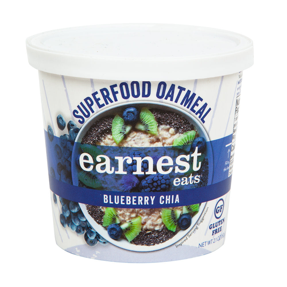 Wholesale Earnest Eats Blueberry Chia Cinnamon Superfood Oatmeal 2.1 Oz Cup- Bulk