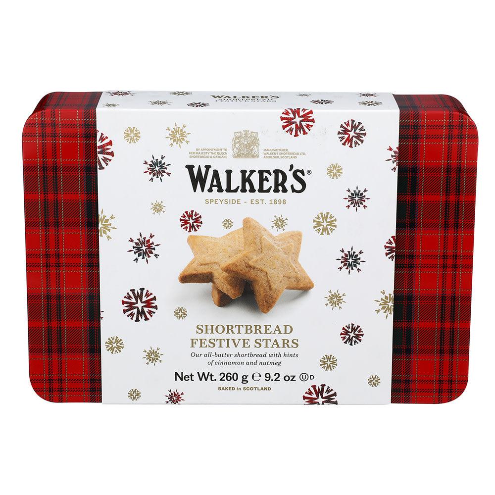 Wholesale Walkers - Festive Shorbread Stars Tin - 9.2Oz- Bulk