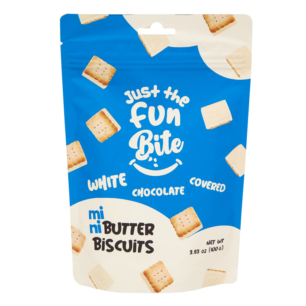 Wholesale Just The Fun Bite Mini Butter Biscuits White Chocolate 3.53 Oz- Bulk