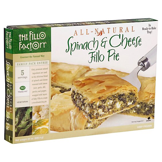 Wholesale The Fillo Factory Entree Spinach Cheese Pie 24 oz- Bulk