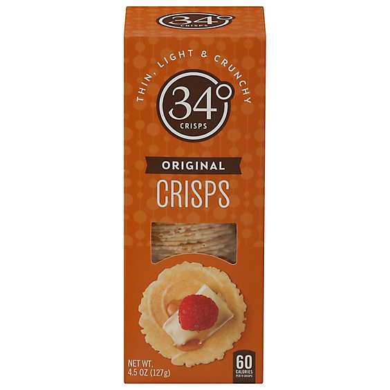 Wholesale 34 Degrees Natural Crispbread, Thin and Crunchy Crackers, 4.5 oz- Bulk