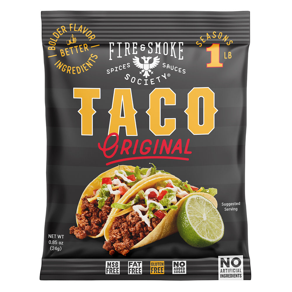 Wholesale Fire & Smoke Society Original Taco Seasoning 0.85 Oz Pouch- Bulk
