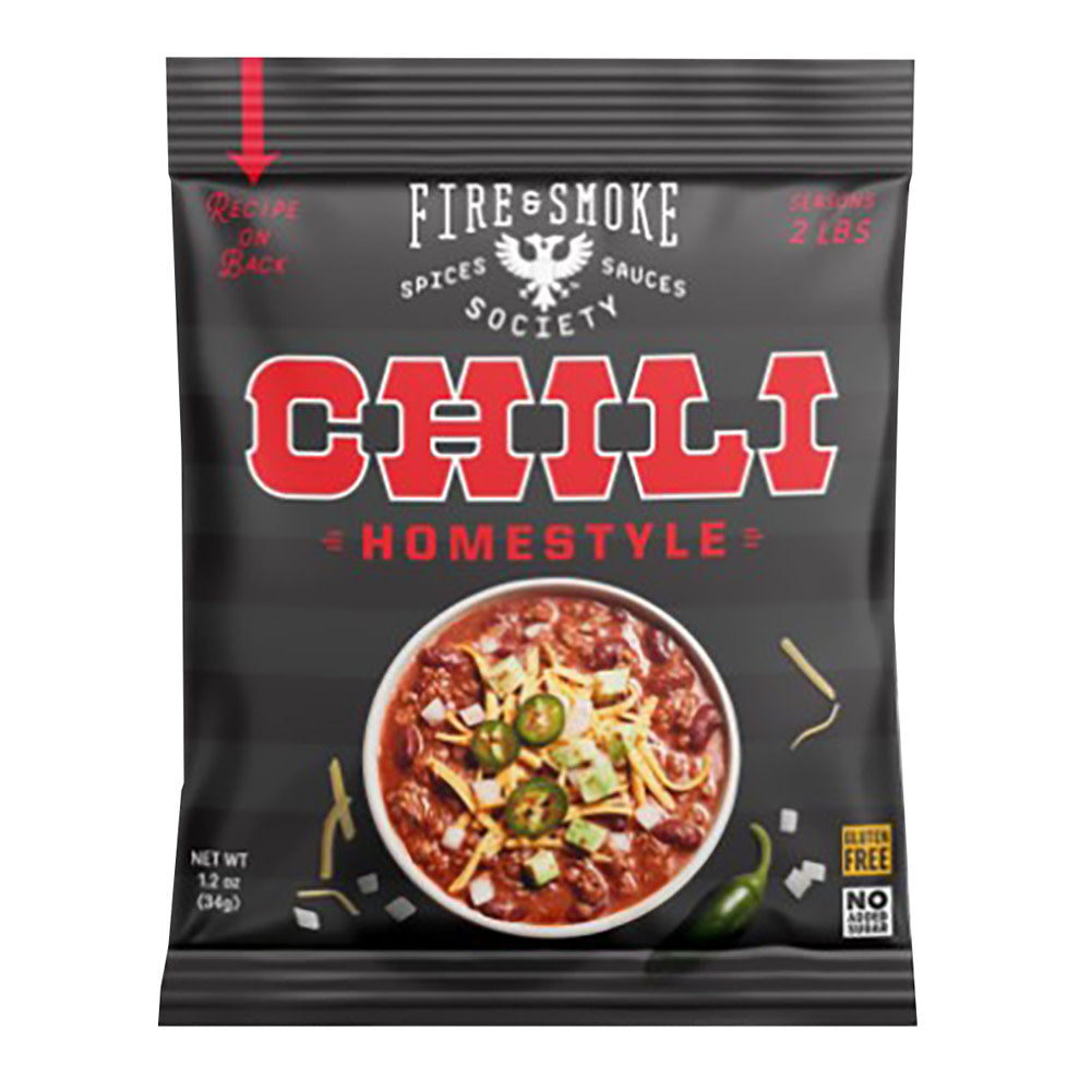 Wholesale Fire & Smoke Homestyle Chili Seasoning 1.2 Oz Pouch- Bulk