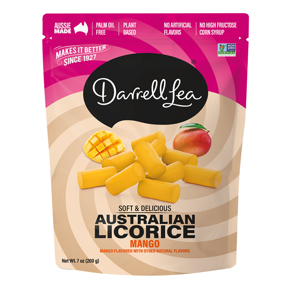 Wholesale Darrell Lea Mango Licorice 7 Oz Pouch- Bulk