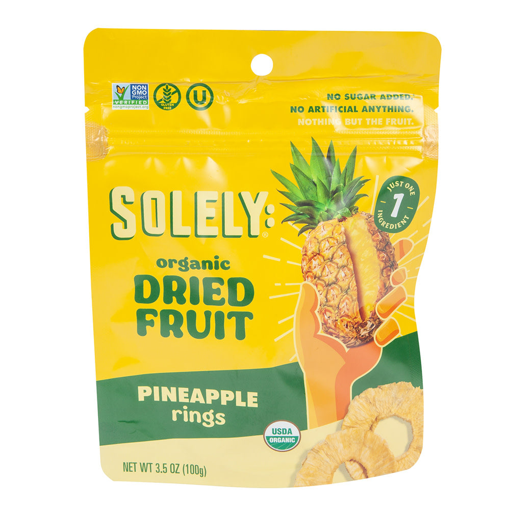 Wholesale Solely Organic Pineapple Rings 3.5 Oz Pouch- Bulk