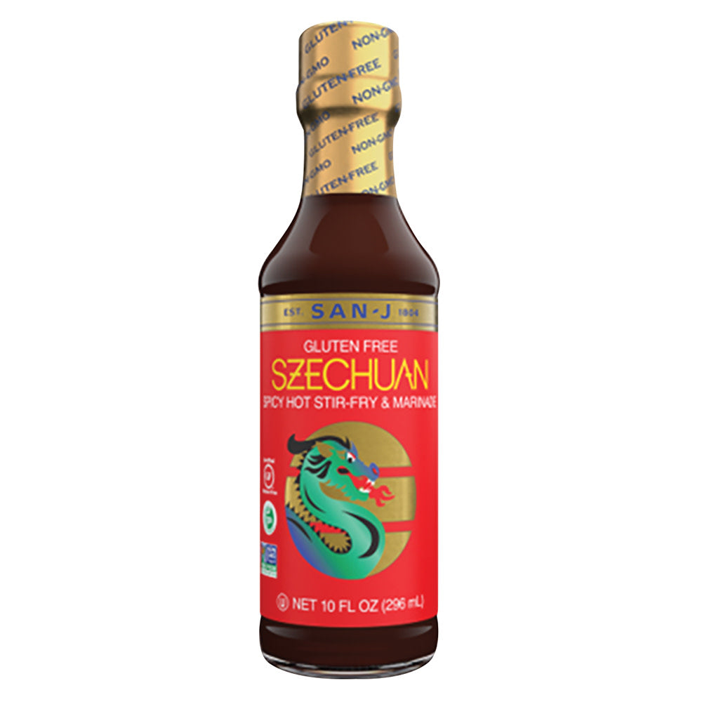 Wholesale San-J Gold Label Szechuan Cooking Sauce 10 Oz Bottle- Bulk