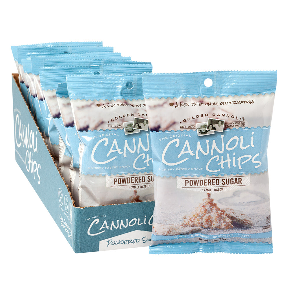 Golden Cannoli Cannoli Chips Powder Sugar 2 Oz Peg Bag