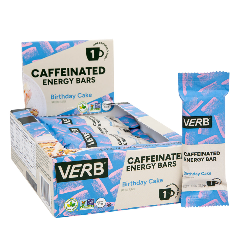Wholesale Verb Birthday Cake Caffeinated Energy Bar 0.92 Oz- Bulk