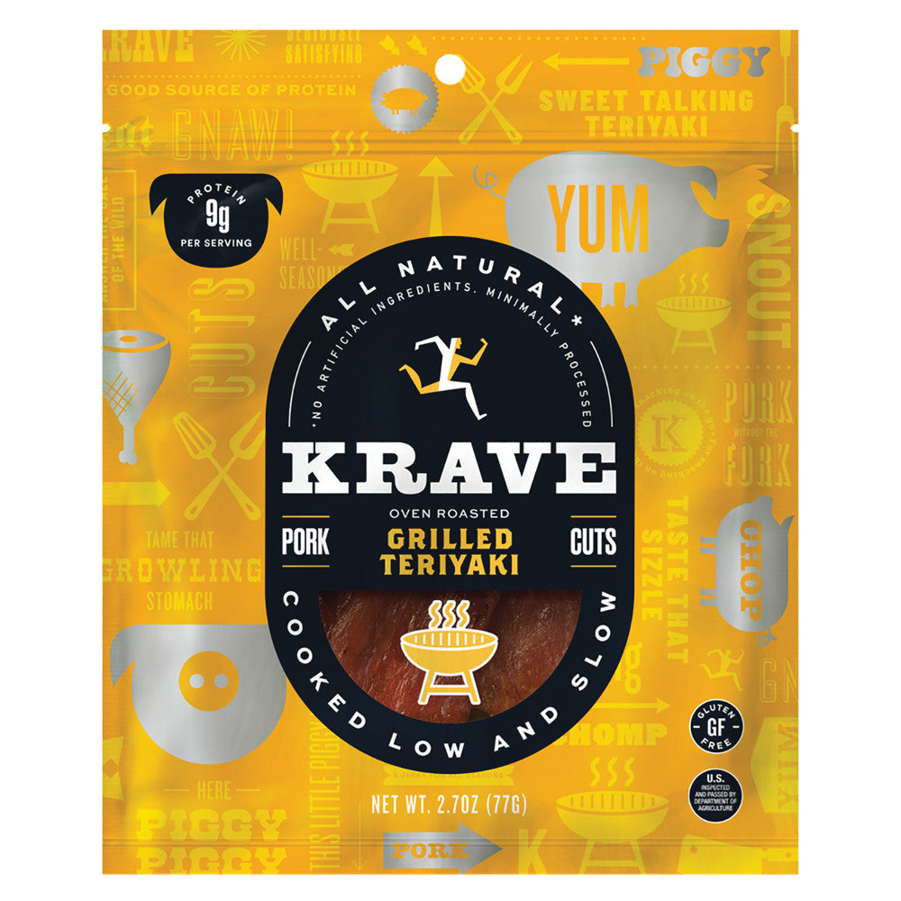 Wholesale Krave Grilled Sweet Teriyaki Pork Jerky 2.7 Oz Bag- Bulk
