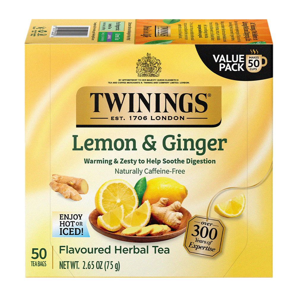 Wholesale Twinings Lemon & Ginger Herbal Tea 50 Ct Box- Bulk