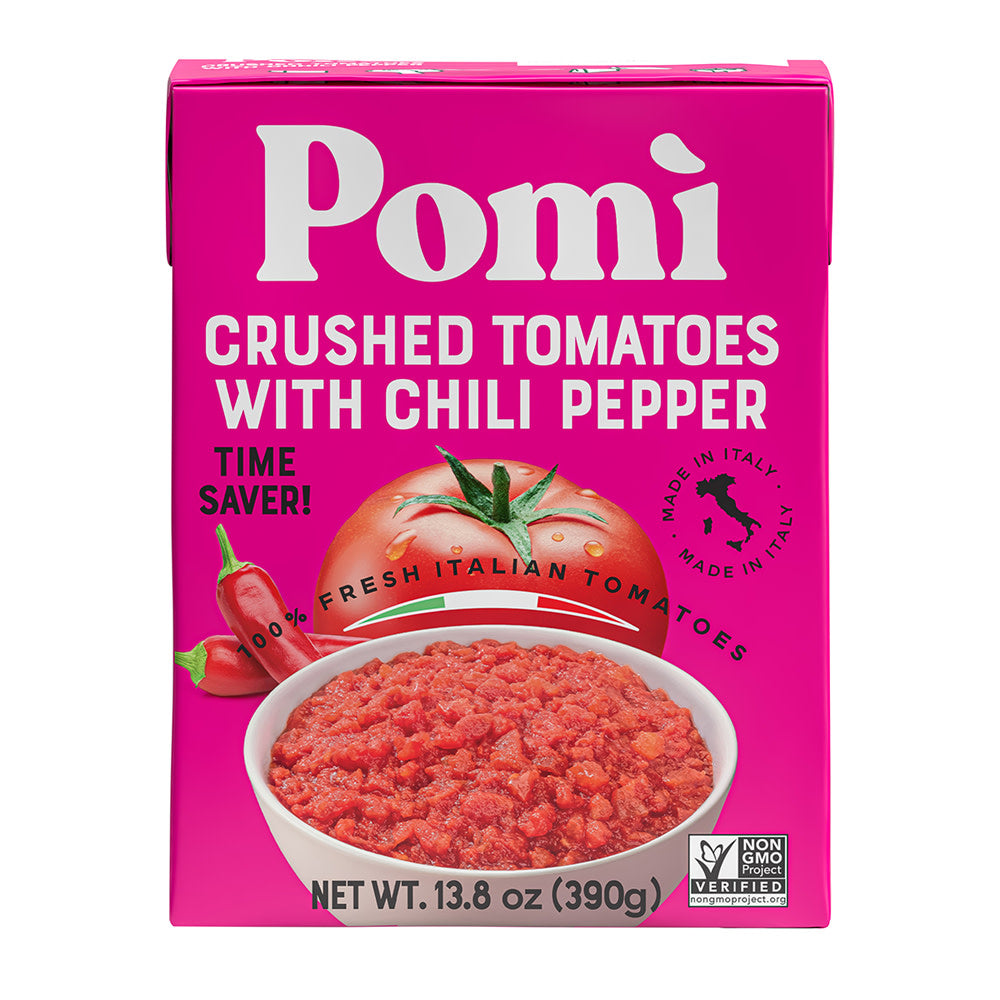 Wholesale Pomi Crushed Tomatoes With Chili Pepper 13.8 Oz Box- Bulk