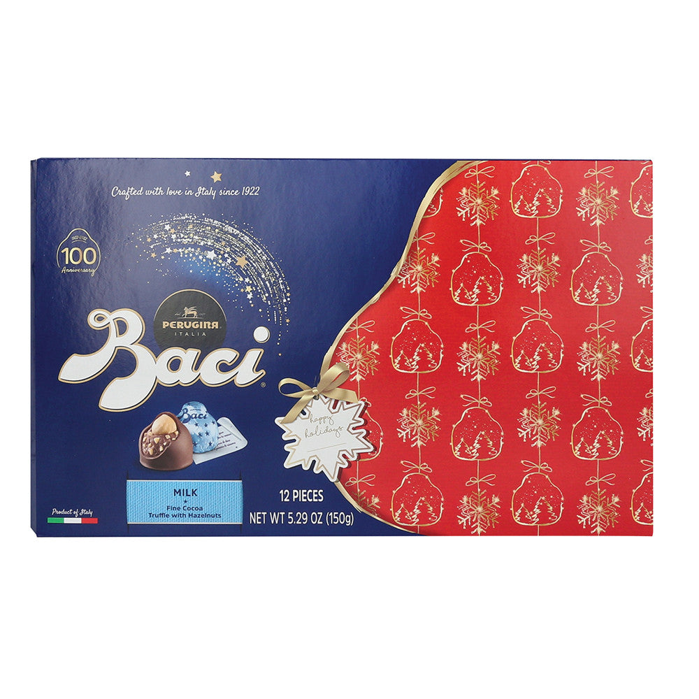 Wholesale Perugina Baci Milk Chocolate With Christmas Sleeve 5.29 Oz 12 Piece Box- Bulk
