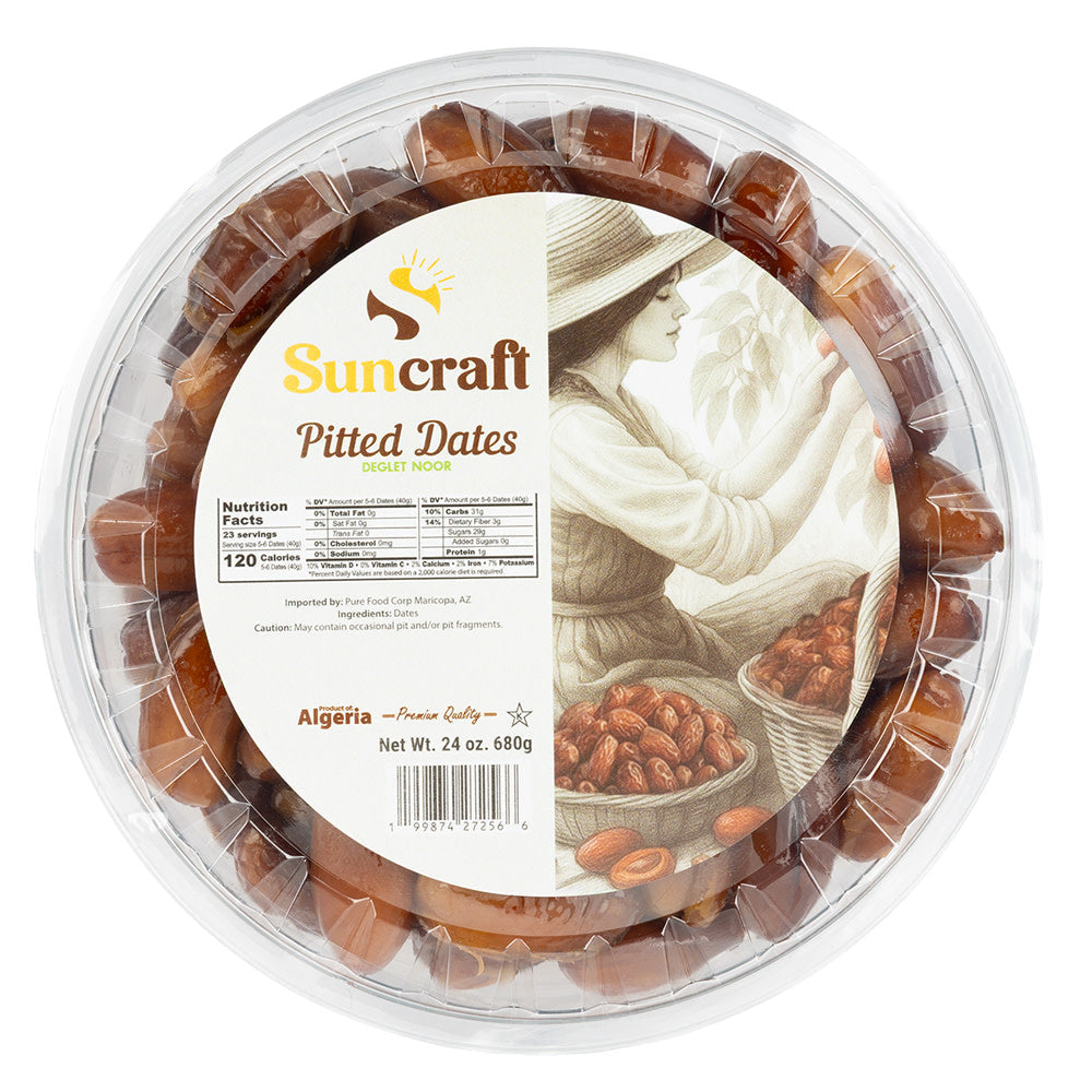 Wholesale Dates - Pitted - Imported - Tubs 24Oz - Pk12- Bulk