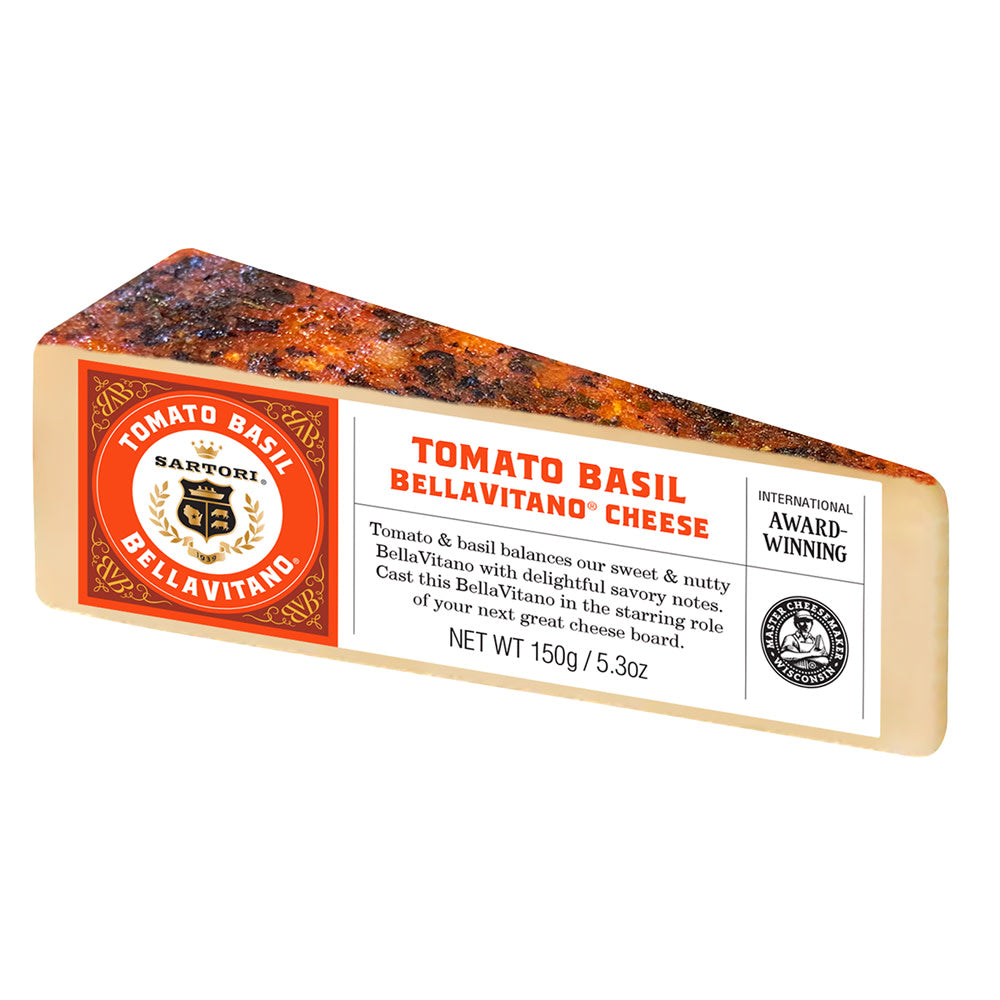 Wholesale Sartori Tomato Basil Bellavitano Cheese 5.3 Oz Wedge- Bulk