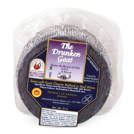Wholesale Drunken Goat Case Mini Semi Soft Goat Cheese Bathed In Red Wine- Bulk