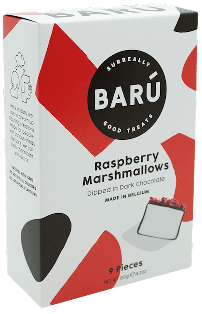Wholesale Baru 9-Piece Individually Wrapped Dark Chocolate Covered Marshmallows with Red Berries 4.23 OZ- Bulk