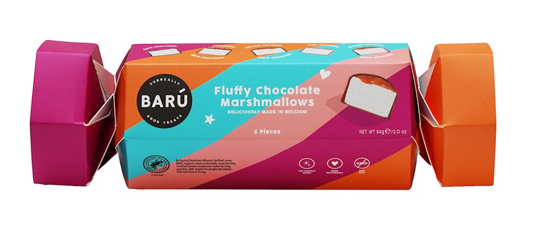 Wholesale Fire Cracker Box with Six Individually Wrapped Marshmallows in Five Assorted Flavors 2.96 OZ- Bulk